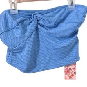 SHEIN Blue Ribbed Crop Top M